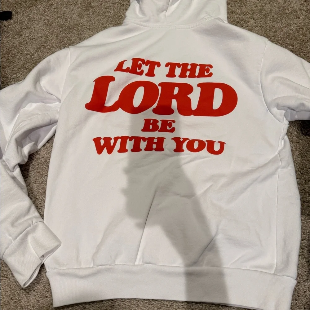 TALENTLESS White Hoodie with Red Logo - Picture 3 of 3